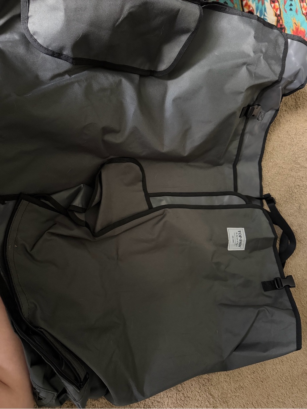 Top Paw Gray Pet Travel Organizer with Black Trim